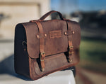 Handmade leather messenger bag laptop bag